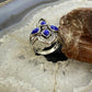 Carolyn Pollack Southwestern Style Sterling Silver 4 Lapis Lazuli Flower Cluster Ring For Women