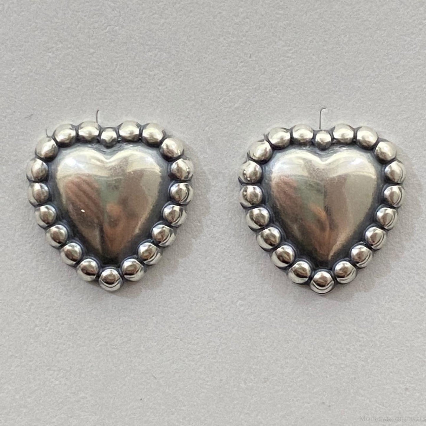 Sterling Silver Heart Stud Earrings For Women (1 Pair)