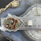 Sterling Silver Southwestern Style Oval Peanut Obsidian Decorated Pendant For Women
