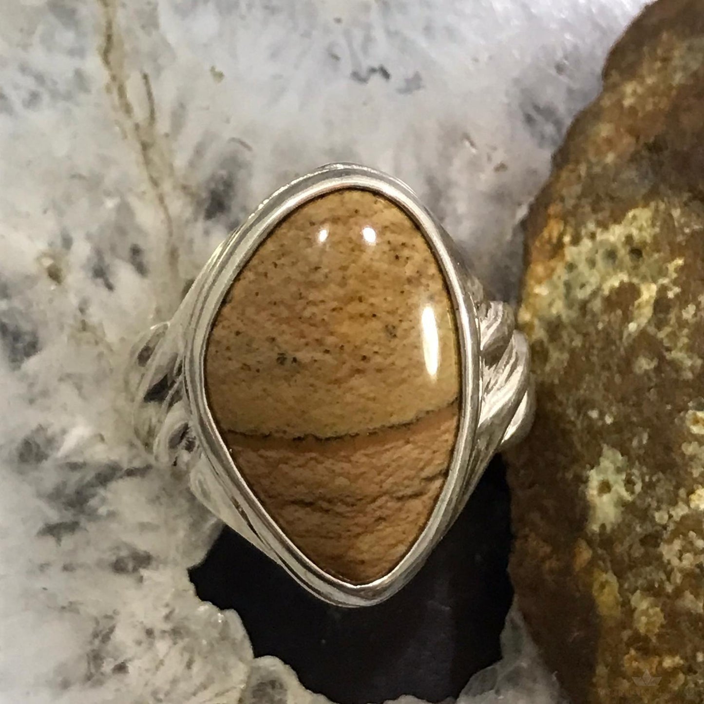 Carolyn Pollack Sterling Silver Natural Picture Jasper Ring Size 10 For Women