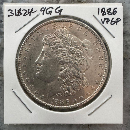 1886 US Morgan Silver Dollar VF-EF #31824-9GG