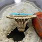 Vintage Native American Sterling Kingman Turquoise Ring Size 10.25 For Women