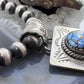 Native American Sterling Silver Teardrop Golden Hill Turquoise Decorated Pendant #1