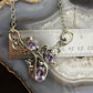Carolyn Pollack Sterling Silver & Brass Faceted Amethyst 17.5" Swirl Decorated Necklace For Women