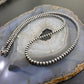 Navajo Pearl Beads 4 mm Sterling Silver Necklace Length 30" For Women