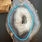 Sterling Silver 4mm Turquoise Disk Beads 17" Necklace For Women