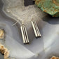 Lyle Wright Taos Pueblo Silver Grooved Rectangle Dangle Earrings For Women