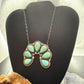 Sterling Silver Southwestern Style 7 Teardrop Royston Turquoise Naja Necklace For Women