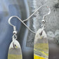 Sterling Silver Oval Bumblebee Jasper Slab Dangle Earrings For Women #168