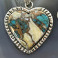 Sterling Silver Southwestern Style Turquoise Spiny Oyster Heart Pendant For Women #1