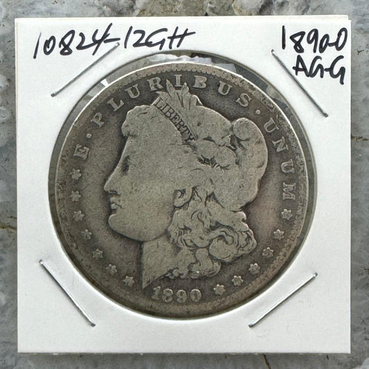 1890-O US 90% Morgan Silver Dollar AG-G #10824-12GH