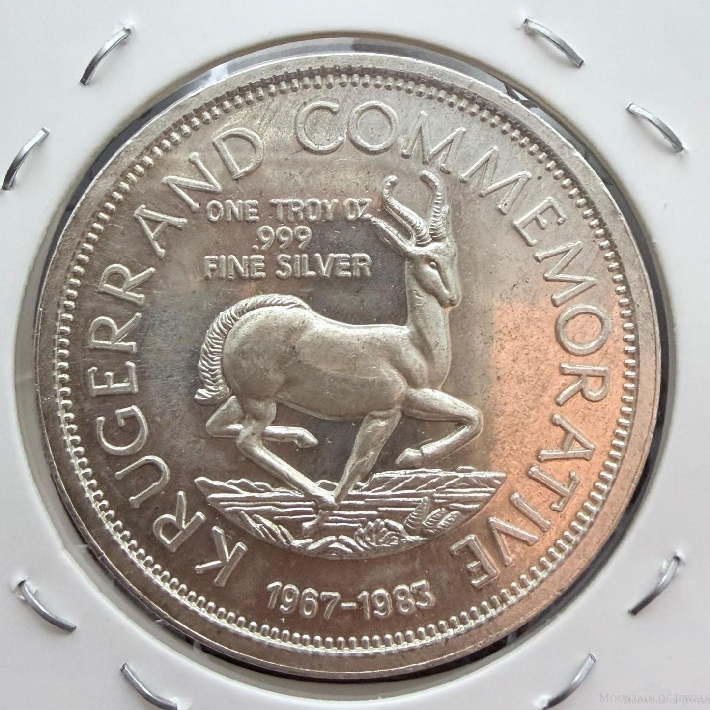 1.0 Troy Ounce of .999 Pure Silver Round Krugerrand Commemorative #612226-2LX