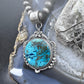 Sterling Silver Southwestern Style Large Round Chrysocolla Decorated Pendant For Women