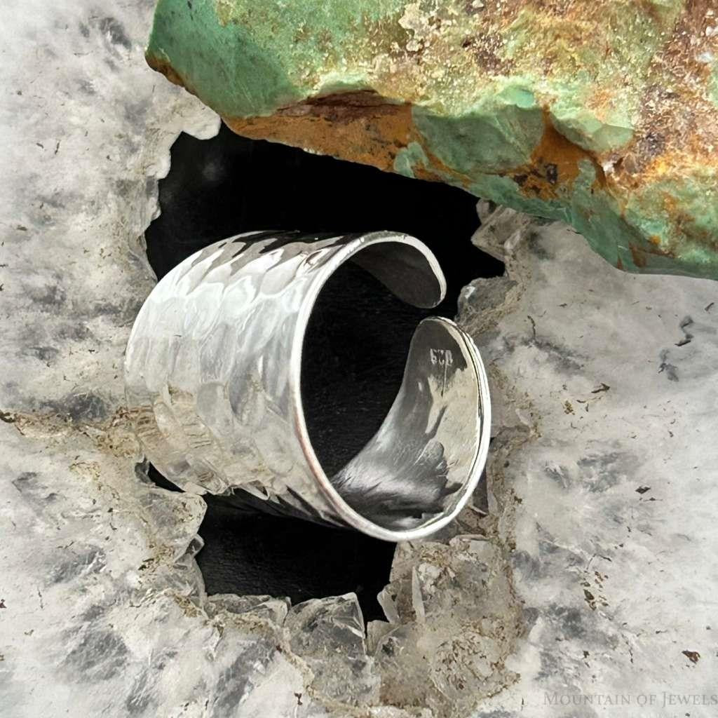 Sterling Silver Hammered Tapered Fashion Ring For Women
