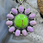 Native American Sterling Silver Green Turquoise w/Phosphosiderite Pendant For Women