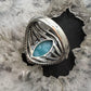 Carolyn Pollack Sterling Silver Marquise Larimar Decorated Ring For Women