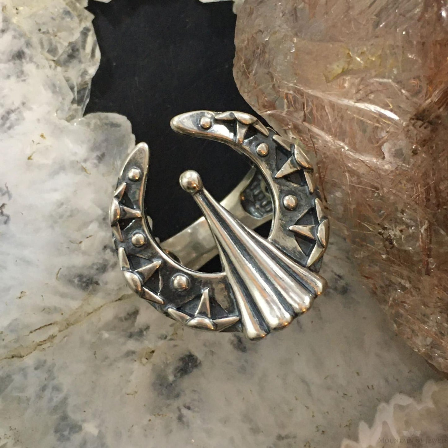Carolyn Pollack Southwestern Style Sterling Silver Decorated Angel Ring For Women