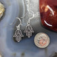 Sterling Silver Filigree Hamsa Fashion Dangle Earrings For Women