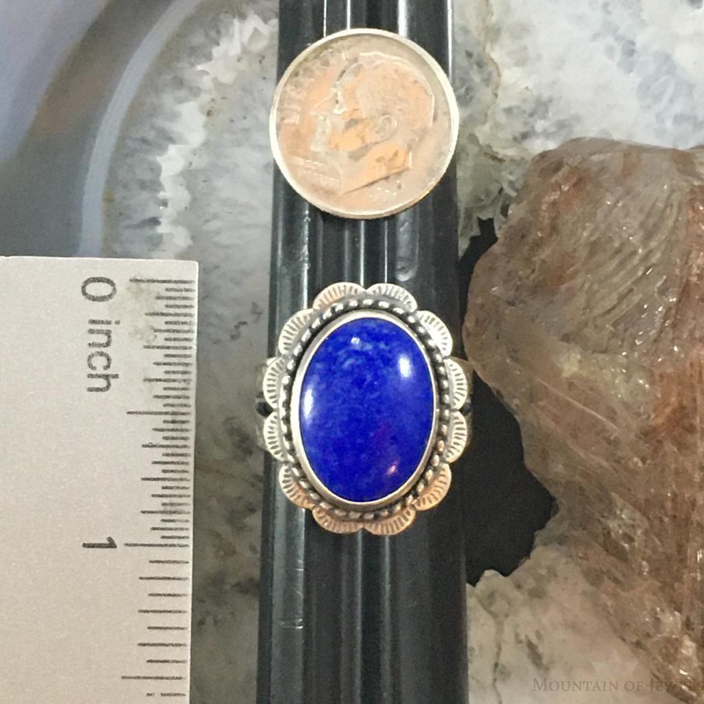 Carolyn Pollack Sterling Silver Oval Lapis Lazuli Decorated Ring For Women