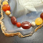 Carolyn Pollack Sterling Silver Carnelian & Fresh Water Pearl Beads 22"-26" Necklace