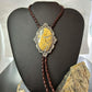 Sterling Silver Southwestern Style Large Oval Picture Jasper Decorated Bolo Tie For Men