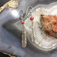 Carolyn Pollack Sterling Silver Coral Bead Feather Dangle Earrings For Women