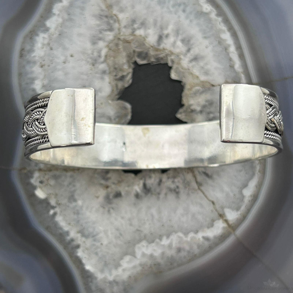 Sterling Silver Flexible & Adjutable Decorated Braided Fashion Bracelet For Women #1