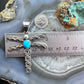 Alex Sanchez Native American Sterling Silver Turquoise & Petroglyph Dragonfly Unisex Pendant