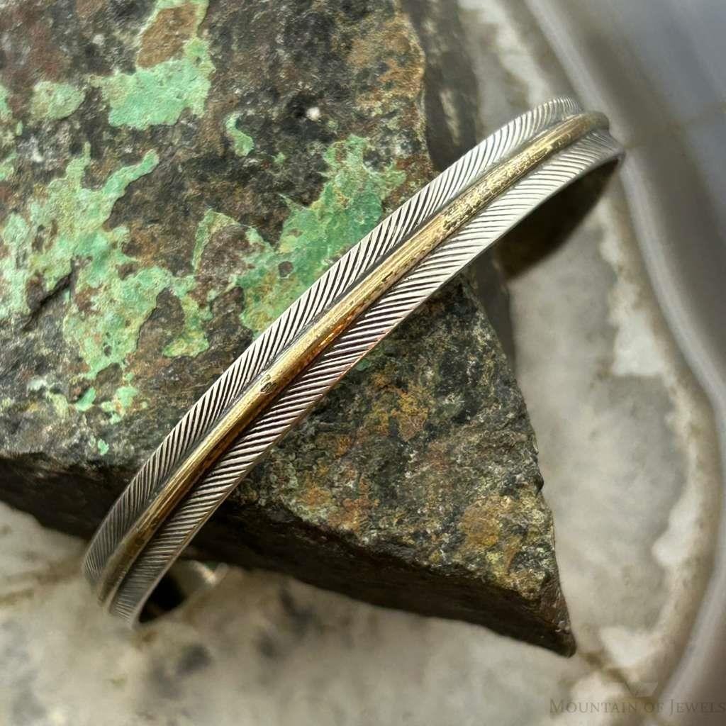 Lena Platero Native American Sterling Silver & Gold Plated Bracelet For Women