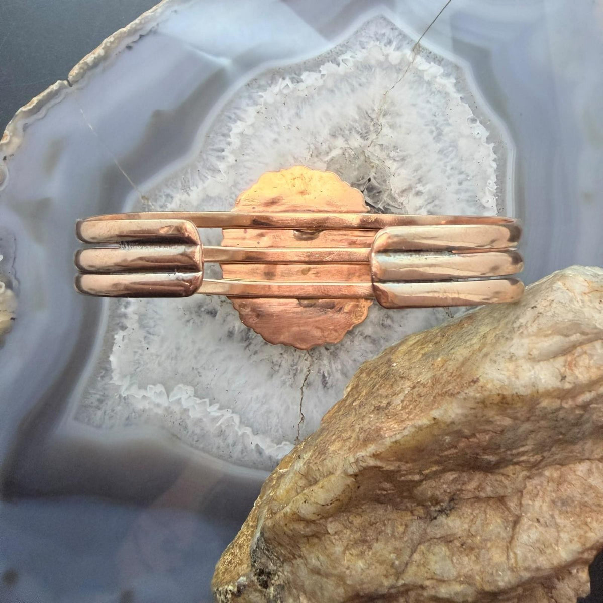 Copper Southwestern Style Tibetan Turquoise & Spiny Oyster Bracelet For Women