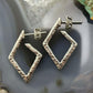 Carolyn Pollack Sterling Silver Diamond Shape Hammered Hoop Earrings For Women