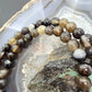 Sterling Silver Southwestern Style Smoky Onyx 8mm Beads 22" Necklace For Women