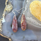 Sterling Silver Teardrop Plum Moss Agate Slab Dangle Earrings For Women #507