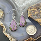 Sterling Silver Southwestern Style Teardrop Stichtite Dangle Earrings For Women