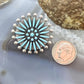 Sibert Bowannie Native American Sterling Silver Needlepoint Turquoise Brooch/Pendant For Women