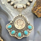 Sterling Silver Southwestern Style 1939 Mercury Dime & Kingman Turquoise Pendant