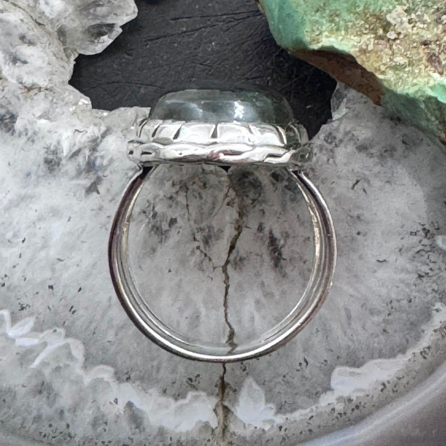 Sterling Silver Southwestern Style Oval Labradorite Ring Size 8 For Women