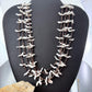 Vintage native American Sterling Silver 5 Strands White Shell Carved Fetish Bird Necklace For Women
