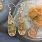 Sterling Silver Teardrop Fossilized Coral Slab Dangle Earrings For Women #056
