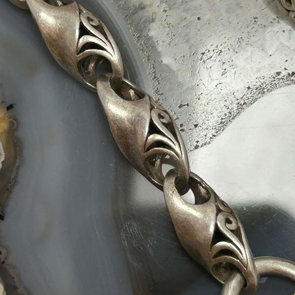 Sterling Silver Swirl Link Fashion 9" Bracelet/Anklet For Women