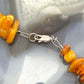 Sterling Silver Natural Amber Beaded 18" Necklace For Women