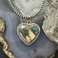 Sterling Silver Southwestern Style Turquoise Spiny Oyster Heart Pendant For Women #1