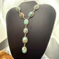 Sterling Silver Southwestern Style Oval Turquoise #8 Lariat 28" Necklace For Women