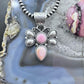 Native American Sterling Silver Pink Conch Butterfly Decorated Pendant For Women