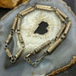 Vintage Silver Stamped Cylinder 24" Fashion Link Necklace For Women