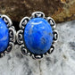 Carolyn Pollack Sterling Silver Oval Denim Lapis Decorated Stud Earrings For Women