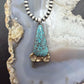 Anthony Lujan Taos Puablo Silver & Brass Triangle Turquoise Pendant For Women