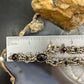 Signed Andes Miner Silver Garnet 20" Toggle Clasp Necklace For Women
