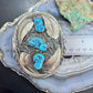 Vintage Gilbert A. Native American Sterling Turquoise Belt Buckle For Men