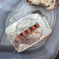 Joann Begay Native American Sterling Silver 5 Coral Stamped Belt Buckle For Men